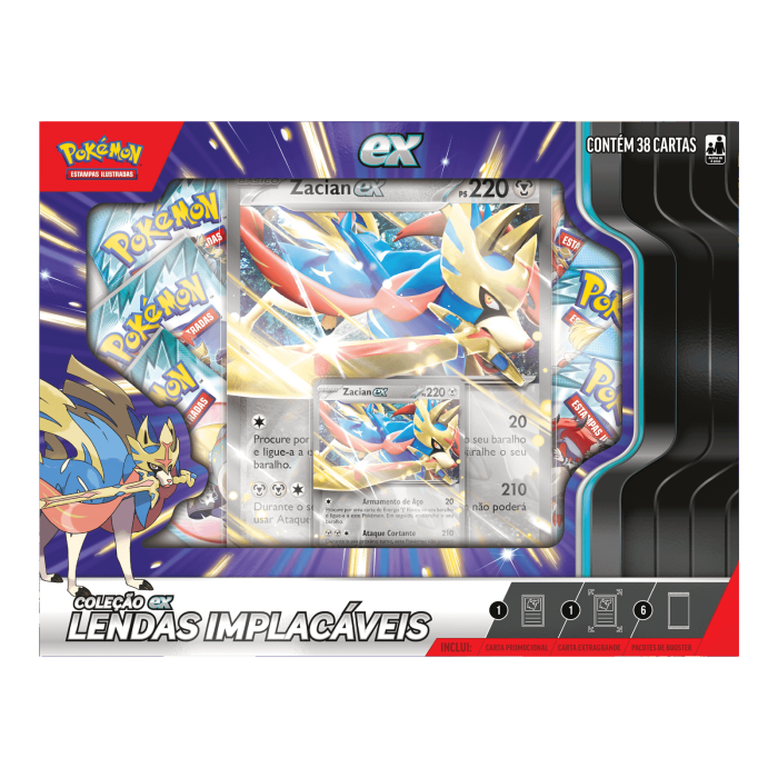(PT-BR) Pokémon Box Coleção ex Lendas Implacáveis Zacian - Imagem 2