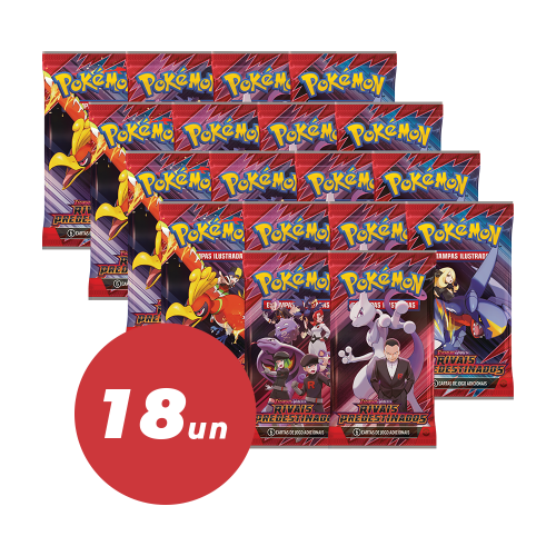 (PT-BR) Kit 18 Boosters Rivais Predestinados Pokémon