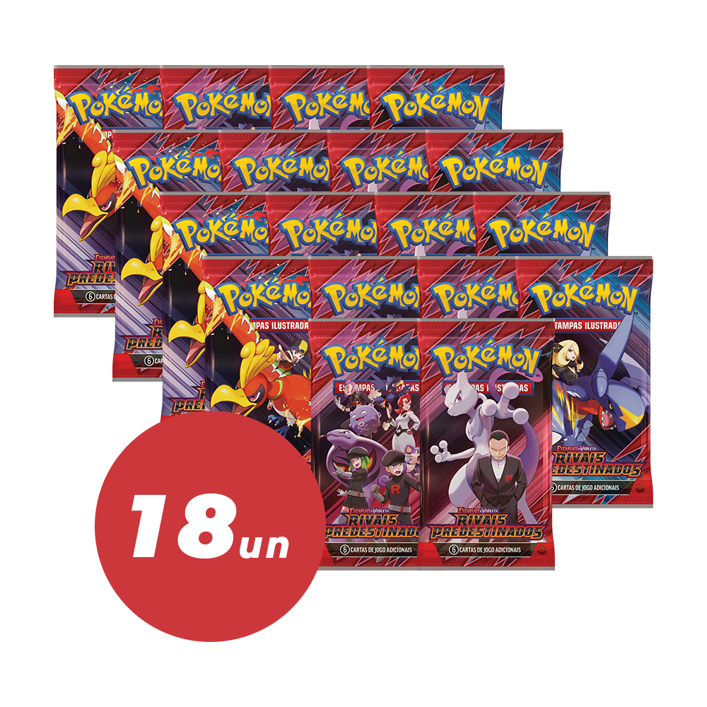 (PT-BR) Kit 18 Boosters Rivais Predestinados Pokémon