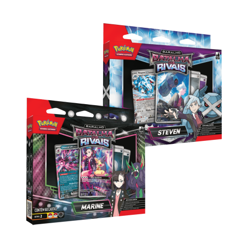 (PT-BR) Kit 2 Baralhos Pokémon Batalha de Rivais Marine & Steven