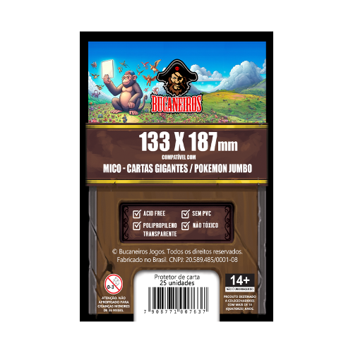 Sleeve Pokémon Jumbo & Mico Cartas Gigantes 133x187mm Bucaneiros (25un)