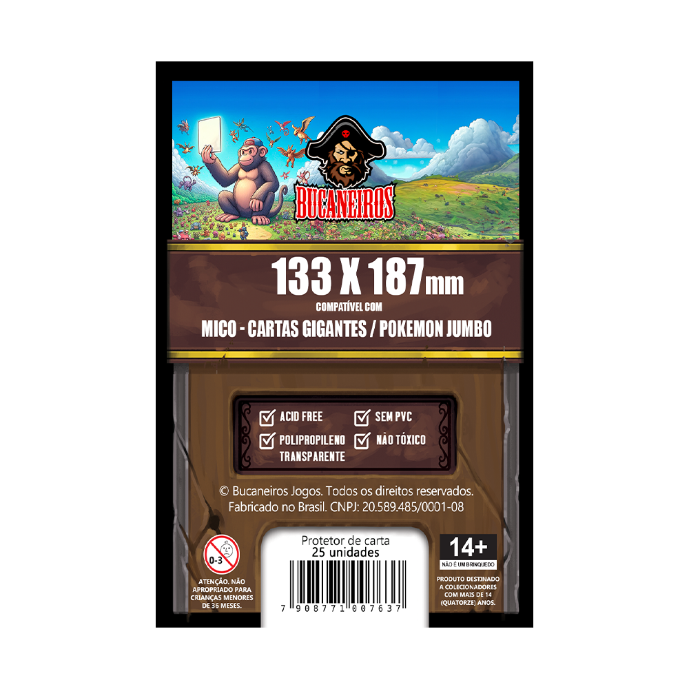 Sleeve Pokémon Jumbo & Mico Cartas Gigantes 133x187mm Bucaneiros (25un)
