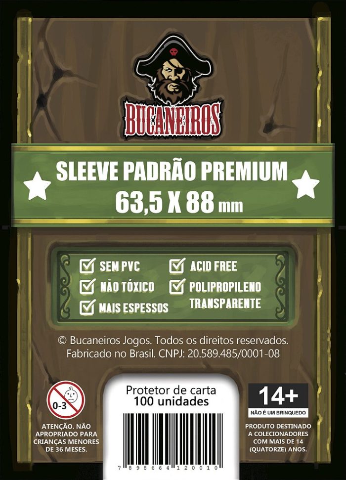 Sleeve Padrão Premium 63,5x88mm Bucaneiros (100un) - Imagem 2