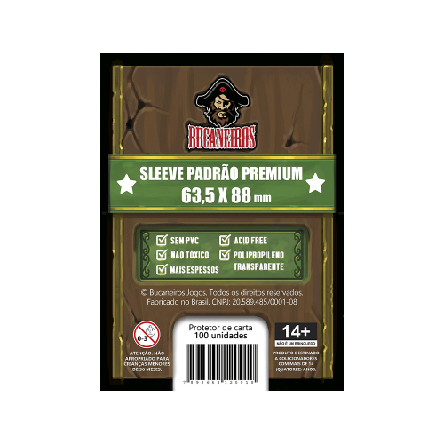 Sleeve Padrão Premium 63,5x88mm Bucaneiros (100un)