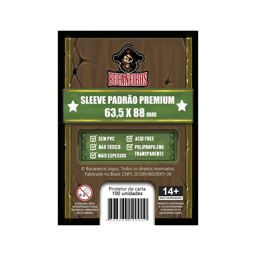 Sleeve Padrão Premium 63,5x88mm Bucaneiros (100un)