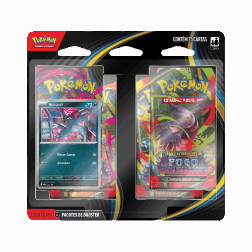 (PT-BR) Pokémon Blister Quádruplo Mega Evolução Fogo Fantasmagórico Sneasel [PRÉ-VENDA]