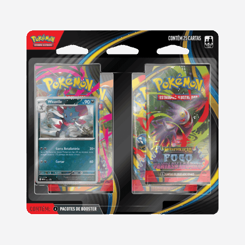 (PT-BR) Pokémon Blister Quádruplo Mega Evolução Fogo Fantasmagórico Weavile [PRÉ-VENDA]